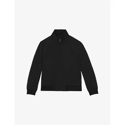 Reiss Mens Black Brad Funnel-neck Stretch-shell Jacket