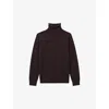 Reiss Mens Dark Bordeaux Caine Turtleneck Wool Jumper