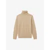 Reiss Mens Washed Stone Caine Turtleneck Wool Jumper