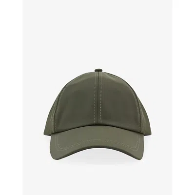 Reiss Mens  Caleb Brand-embroidered Stretch-woven Cap In Dark Green