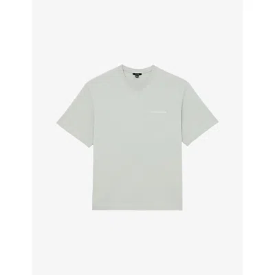 Reiss Mens Sage Casa Logo-print Cotton-jersey T-shirt In Green