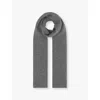 Reiss Mens Mid Grey Melange Chesterfield Ribbed Merino-wool Scarf In Mid Grey Melange