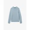 Reiss Soft Blue Cloud Wool Blend Raglan Sleeve Jumper In Soft Blue