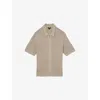 Reiss Mens  Comet Textured Stretch-cotton Knitted Shirt In Stone