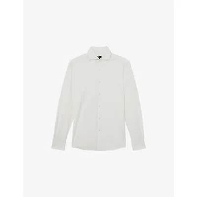 Reiss Mens White Davaro Regular-fit Modal-blend Shirt
