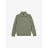 Reiss Mens Sage Green Deansgate Polo-collar Wool And Cashmere-blend Jumper