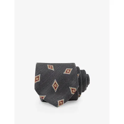 Reiss Mens Navy Decio Silk T In Black