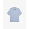 Reiss Mens Duchie Knitted Wool Polo Shirt Soft Blue Xs