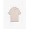 Reiss Mens Beige Duchie Knitted Wool Polo Shirt Xl In Neutral