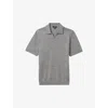 Reiss Mens Warm Grey Melange Duchie Open-collar Wool Polo Shirt