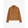 Reiss Mens Tobacco Brown Eden Four-pocket Suede Jacket In Tobacco Brown