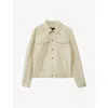 Reiss Mens  Eden Relaxed-fit Suede Trucker Jacket In Off White