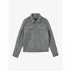Reiss Sky Blue Eden Suede Trucker Jacket In Sky Blue