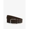 Reiss Mens Elmont Plaited-weave Woven Belt Dark Brown