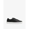 Reiss Mens Black Finley Leather Low-top Trainers In Black