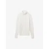 Reiss White Cabled Roll-neck Jumper With Cotton And Wool In White