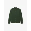 Reiss Mens  Forbes Button-through Merino Wool Knitted Cardigan In Dark Kale Green
