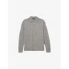Reiss Mens  Forbes Button-through Merino Wool Knitted Cardigan In Warm Grey Melange