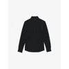 Reiss Mens Forsithe Twin-pocket Regular-fit Cotton-blend Overshirt Navy In Black