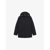 Reiss Mens Funnel-neck Side-pocket Shell Coat Navy