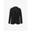 Reiss Mens Navy Grace Slim-fit Single-breasted Stretch Wool-blend Blazer In Navy