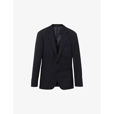 Reiss Mens Navy Grace Slim-fit Single-breasted Stretch Wool-blend Blazer