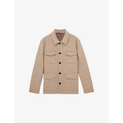 Reiss Mens Graze Four-pocket Wool-blend Jacket Oatmeal Melange