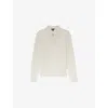 Reiss Mens Off White Hamilton Waffle Wool Knitted Polo Shirt In Pink