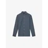 Reiss Mens Airforce Blue Hayes Striped Cotton-jersey Shirt