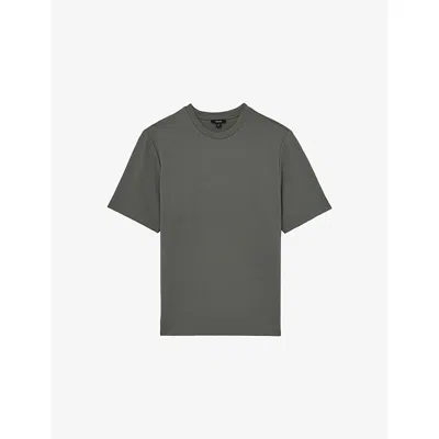 Reiss Mens Sage Green Jack Textured Stretch-woven T-shirt Xs In Neutral