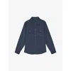 Reiss Mens Kai Twin-pocket Regular-fit Corduroy Overshirt Airforce Blue Xs In Blue