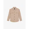 Reiss Mens Oatmeal Brown Liam Patch-pocket Wool-blend Overshirt
