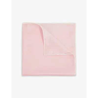 Reiss Mens  Liam Polka-dot Silk Pocket Squar In Light Pink