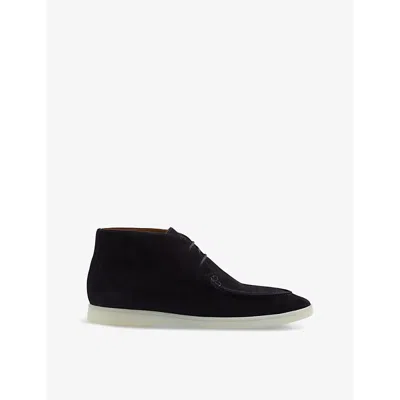 REISS MENS NAVY LOFTUS LACE-UP SUEDE CHUKKA BOOTS EUR 43 / 9 UK