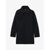 Reiss Mens Navy Logan Funnel-neck Regular-fit Stretch-nylon Coat