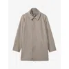 Reiss Mens Taupe Logan Funnel-neck Regular-fit Stretch-nylon Coat