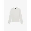 Reiss Mens White Luca Crewneck Cable-knit Jumper Xs In White