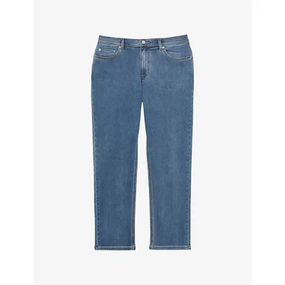 Reiss Mens Light Wash Blue Maddison Tapered-leg Slim-fit Denim Jeans