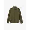 Reiss Khaki Malone Garment Dyed Cotton Pique Oxford Shirt In Khaki