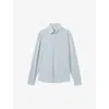 Reiss Mens Soft Blue Malone Slim-fit Long-sleeve Cotton Shirt