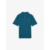 Reiss Mens  Maxwell Half-zip Short-sleeve Merino-wool Polo In Deep Teal Blue