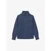 Reiss Indigo Blue Textured Denim Overshirt In Indigo Blue