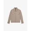 Reiss Mens Taupe Brown Medina Double-knit Stretch-jersey Jacket Xxl