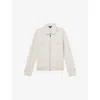 Reiss Mens Medina Interlock Zip-through Jersey Overshirt Off White In Off White