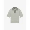 Reiss Mens Sage Green Oliver Short-sleeved Knitted Polo Shirt Xl