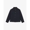 Reiss Mens Navy Parker Patch-pocket Stretch-nylon Overshirt In Blue