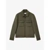 Reiss Mens Green Smoke Peridoe Regular-fit Brushed Wool-blend Trucker Jacket
