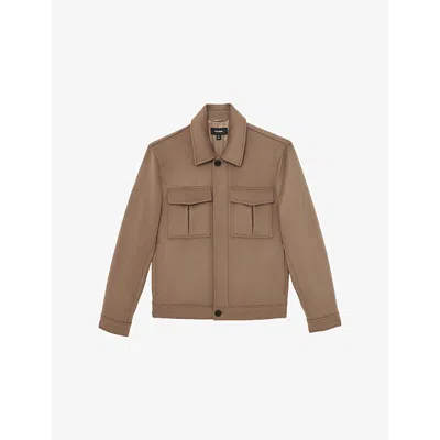 REISS MENS REISS PERISIL PATCH-POCKET REGULAR-FIT WOOL-BLEND JACKET