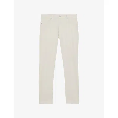 Reiss Mens White Picton Slim-fit Tapered-leg Stretch-denim Jeans