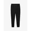 Reiss Mens Black Premier Drawstring-waist Stretch-jersey Jogging Bottoms